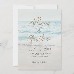Convite de Casamento na Praia Casamento à Beira-Ma
