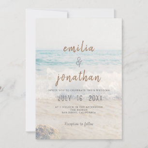 Convite de Casamento na Praia Casamento à Beira-Ma