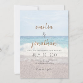 Convite de Casamento na Praia Casamento à Beira-Ma