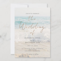 Convite de Casamento na Praia Casamento à Beira-Ma