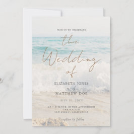 Convite de Casamento na Praia Casamento à Beira-Ma