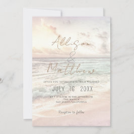 Convite de Casamento na Praia Casamento à Beira-Ma
