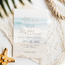 Convite de Casamento na Praia Casamento à Beira-Ma