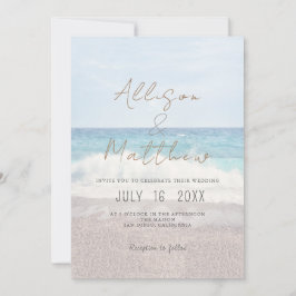 Convite de Casamento na Praia Casamento à Beira-Ma