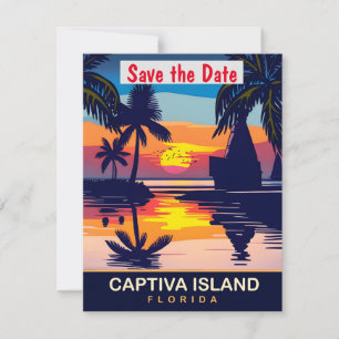 Convite de casamento na praia da ilha Captiva na F