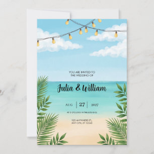 Convite de Casamento na Praia de Palm Beach com Lu
