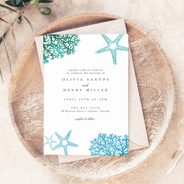 Convite de Casamento na Praia, Estrela do Mar, (Criador carregado)