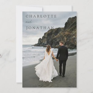 Convite de Casamento na Praia Foto Romântica da Co