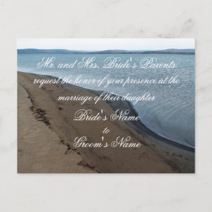 Convite de casamento na praia postcard.