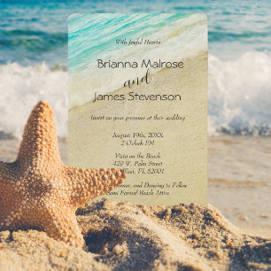 Convite de Casamento na Praia Simples e Elegante