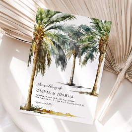 Convite de Casamento na Praia Tropical em Aquarela