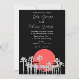 Convite de Casamento na Praia Tropical Moderna Oce