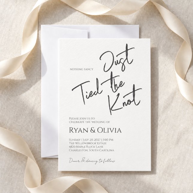 Convite de Casamento Nada Chique Letra Caprichosa (Whimsical Script Nothing Fancy Wedding Invitation
)