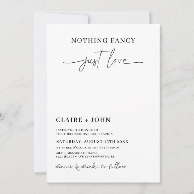 Convite de Casamento Nada Chique Só Amor (Frente)