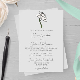 Convite de Casamento Narciso Minimalista