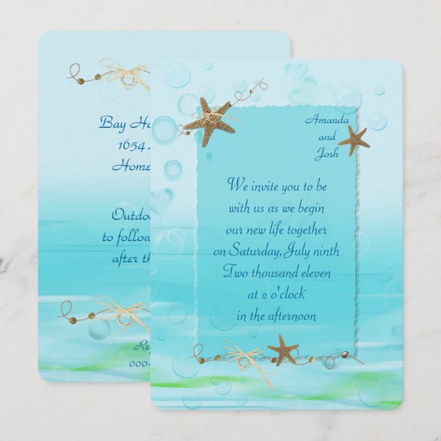 Convite de casamento náutico (Frente/Verso)