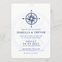 Convite de casamento náutico Rosa de vento