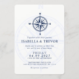 Convite de casamento náutico Rosa de vento