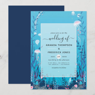 Convite de Casamento Náutico Sob o Mar