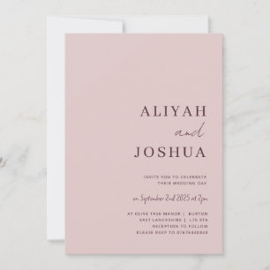 Convite de casamento Neutralista e Neutro, cor-de-