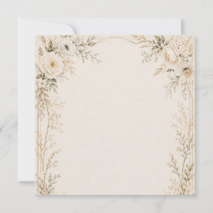 Convite de Casamento Neutro com Florais Refinados