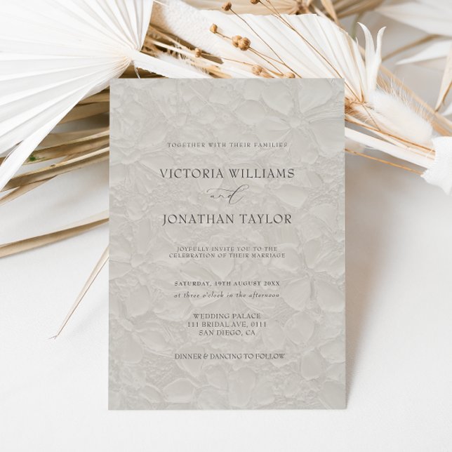 Convite de Casamento Neutro Floral (Criador carregado)