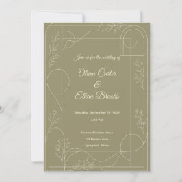 Convite de Casamento Neutro Moderno