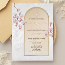 Convite de Casamento Nikah com Bismillah em Folha