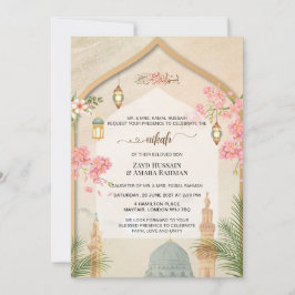 Convite de Casamento Nikah Masjid An-Nabawi Elegan