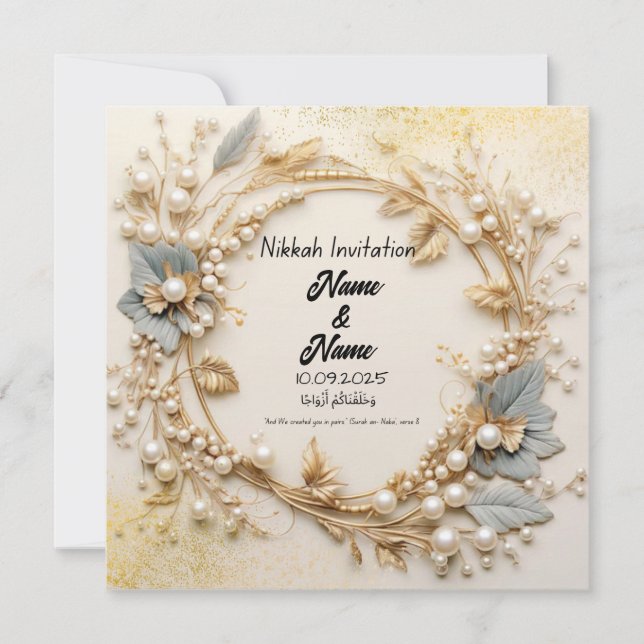 Convite de casamento Nikkah (Frente)