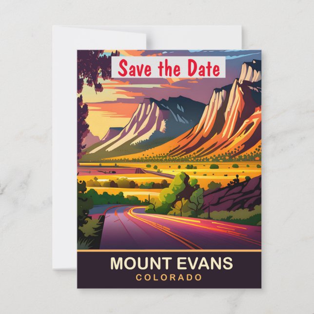 Convite de Casamento no Canyon de Mount Evans Colo (Frente)