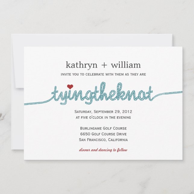 Convite de Casamento Nó Corrediço Moderno (Frente)