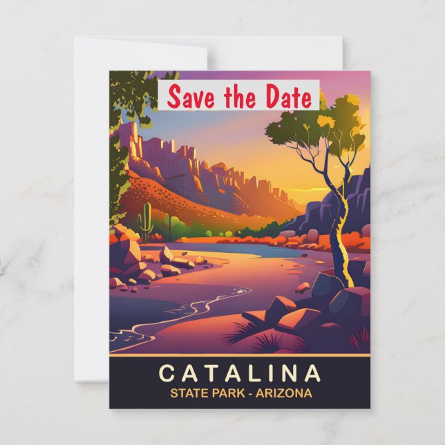 Convite de casamento no deserto Catalina Arizona (Frente)