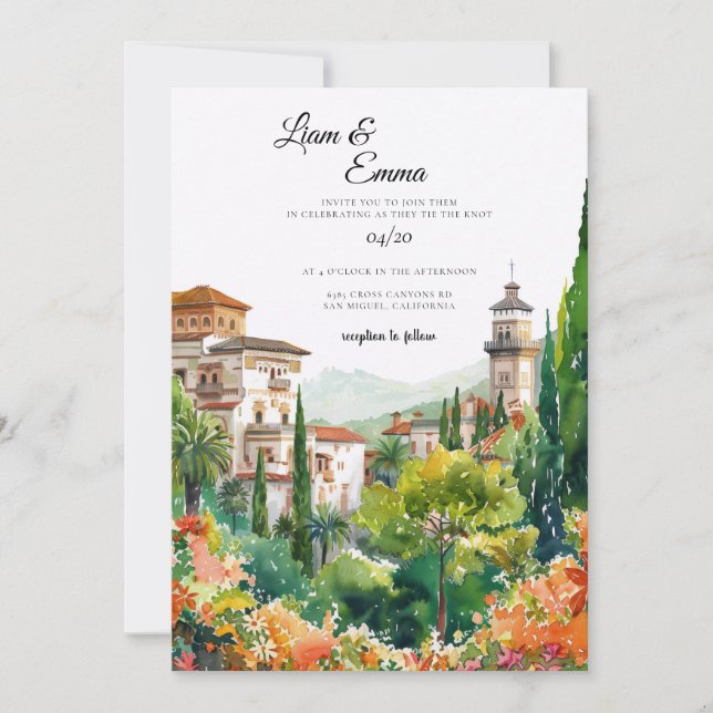 Convite de Casamento no Destino Espanha (Frente)
