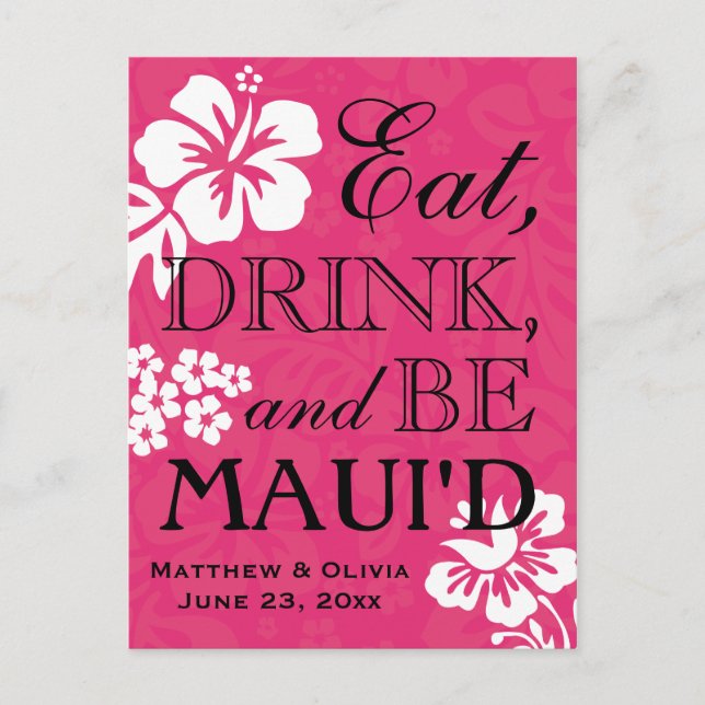 Convite de casamento no destino Maui Postcard (Frente)