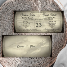 Convite de Casamento no Estilo Bilhete Antigo