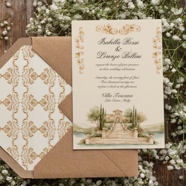 Convite de Casamento no Lago Como (Criador carregado)