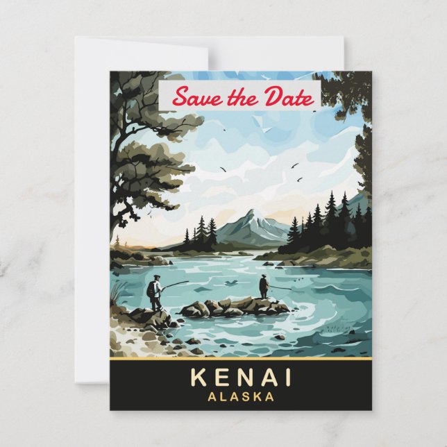 Convite de casamento no lago da montanha Kenai Ala (Frente)