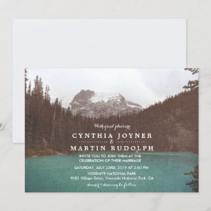Convite de Casamento no Lago da Montanha Rústica