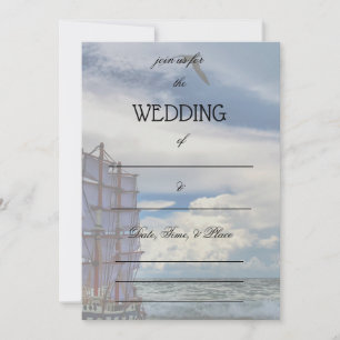 Convite de Casamento no Oceano para Preencher em B