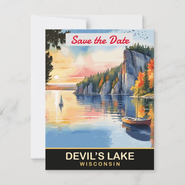 Convite de casamento no penhasco do Devil's Lake W (Frente)