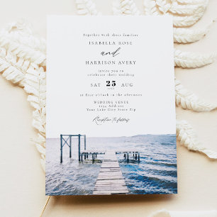 Convite de Casamento no Pier do Lago em Aquarela G