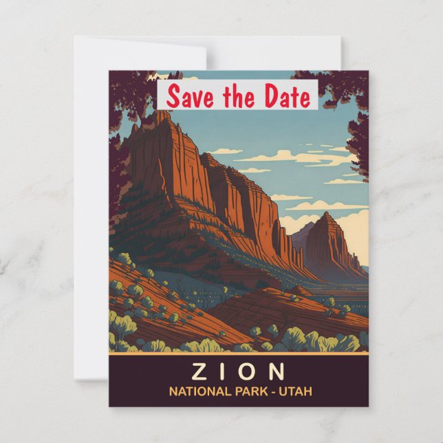 Convite de Casamento no Zion National Park Utah Ro (Frente)