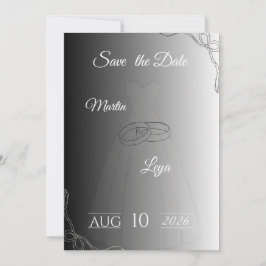 Convite de Casamento | Noiva & Noivo Elegantes Mod