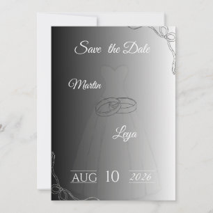 Convite de Casamento Noiva & Noivo Elegantes Mod