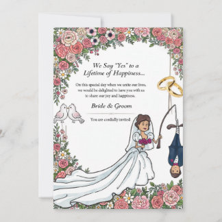 Convite de Casamento Noiva Pescaria Engraçado - Ca