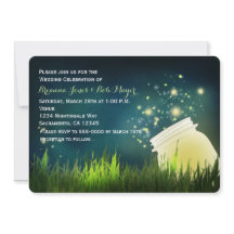 Convite de Casamento Noturno com Pote de Mason e V