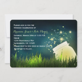 Convite de Casamento Noturno com Pote de Mason e V