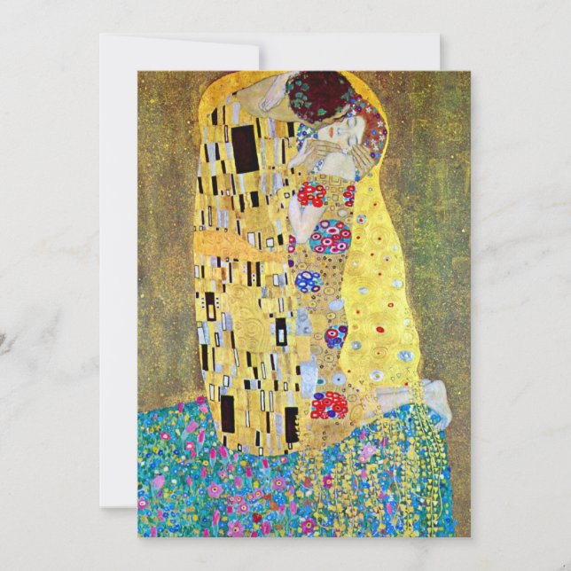 Convite de casamento; O Beijo de Gustav Klimt (Frente)