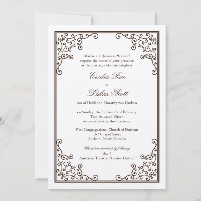 Convite de casamento| Obras de ferro (Frente)